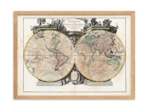Mappe Monde (1774) - by Jean Janvier | Framed poster (metric sizes)