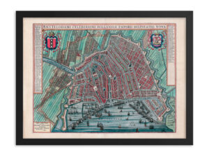Amsterdam (1649) - by Joan Blaeu | Framed poster (imperial sizes)